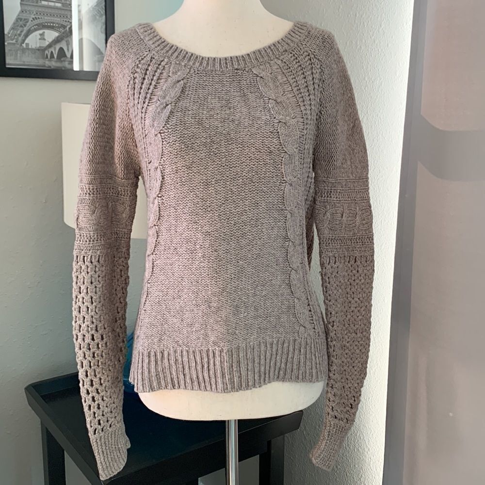 AEO long sleeve mixed knit sweater sz medium